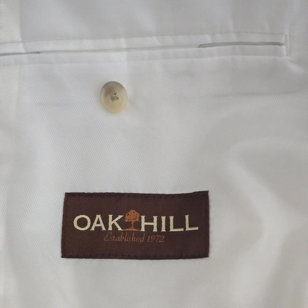 Oak Hill Mens 2XLT 50/52L Linen Blend Blazer Off White Sport Coat Patch Pocket